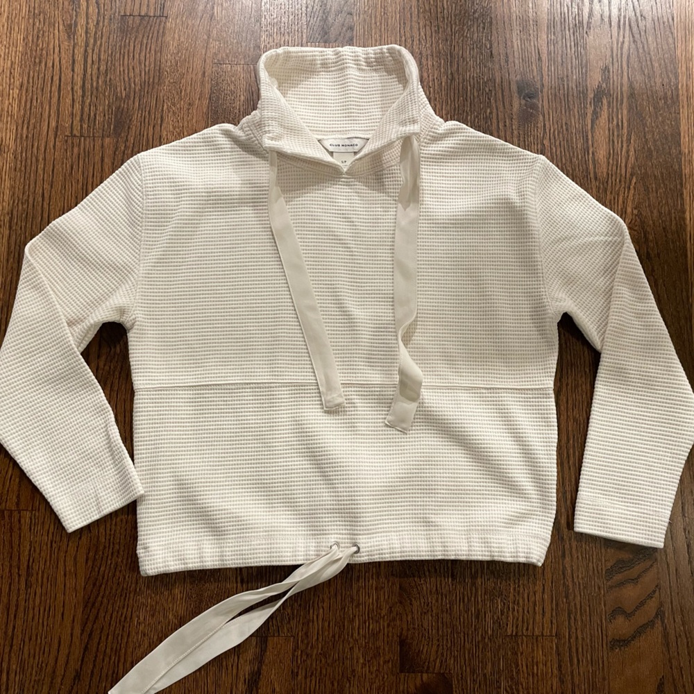 Club Monaco pullover with ties cream